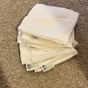 4 birdseye cotton cloth diaper flats.